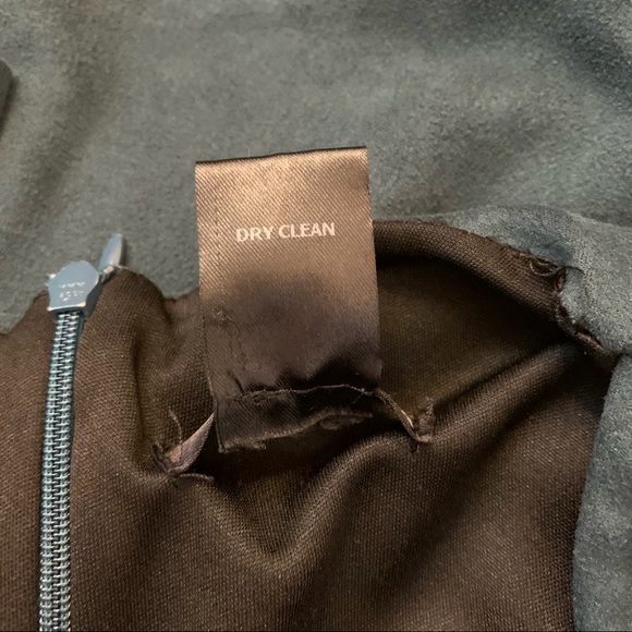 Aqua Green Faux Suede Scalloped Neckline Dress XS - Picture 9 of 10